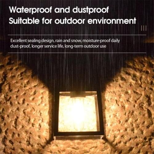2pcs Solar Porch Lights Outdoor Home Garden Decoration Waterproof Tungsten Wire Intelligent Solar Wall Lamps Cocina Dropshipping
