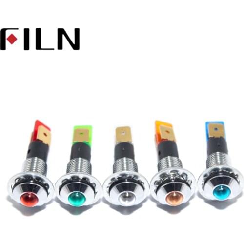 8mm LED signal light red yellow blue green white 12v 110v 24v 220v metal indicator light