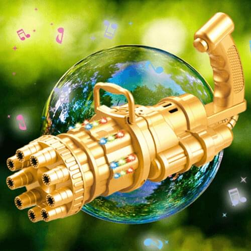 Luminous Music Gatling Bubble Gun Bubble Water Machine Automatic Electric Bubble Machine Blower Shooter With Light & Music