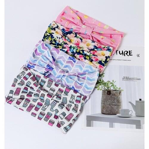 Womens Twist Print ArrowHeadband Elastic Stretch Hairbands Fashion Plain Turban Headbands Yoga Headwrap Spa Head Band for Girls