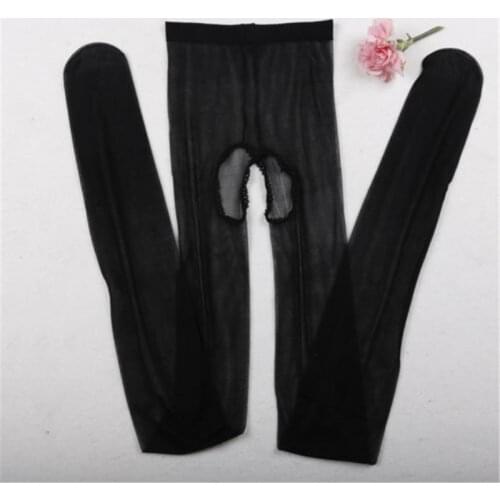 Women Sexy Solid silk Lingerie One Size Sheer Crotchless Pantyhose Thin Tights Fitness stocking hot sale Mesh underwear