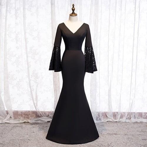 Bespoke Occasion Dresses Illusion V-Neck Full Lace Tulle Embroidery Backless Luxury Black Vintage Lady Formal Evening Gown HB175