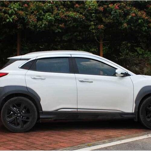 Brand New 1 Set Windows Chrome Vent Visors Rain Guard Sun Shield Deflectors For Hyundai Encino 2018-2019