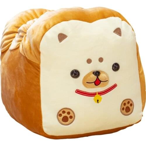 1pc 30/40CM Lovely Shiba Inu Plush Toys Cute Bread Toast Shaped Pillow Stuffed Soft Dolls for Children Girls Sleep Sofa Cushion