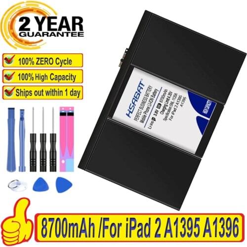 100% Original HSABAT 7430mAh Battery For iPad 2 A1395 A1396 A1397 A1376 A1316
