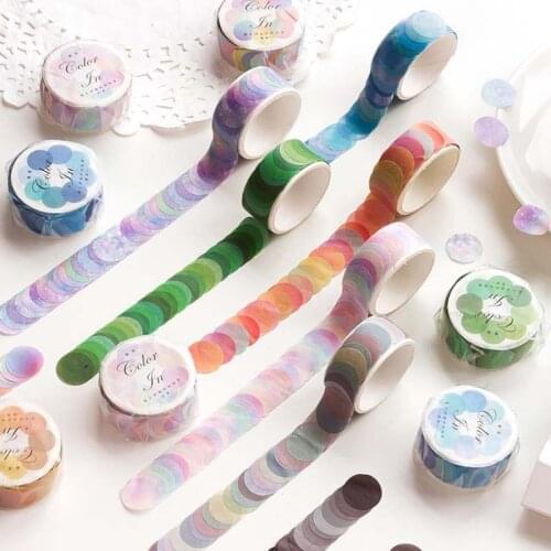 100Pcs Candy Colorful Dots Washi Tape 14*14mm Adhesive Paper Masking Tapes Scrapbooking Stationery Stickers School Supplies