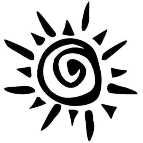 13.6cm*14.3cm Tribal Tattoo Sun Fashion Vinyl Car-Styling Car Sticker