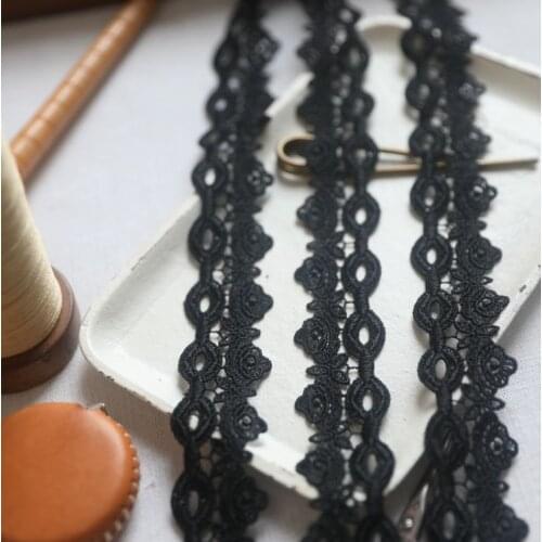 2 Meters/lot Width 3.2cm Black Lace Fabric DIY Crafts Sewing Suppies Decoration Accessories For Garments Water Soluble Lace Trim