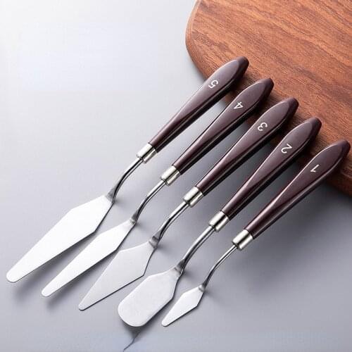 Small scraper cream cake embossing plastering smoothing carving water mixing powder pigment baking of stainless steel 5piece set