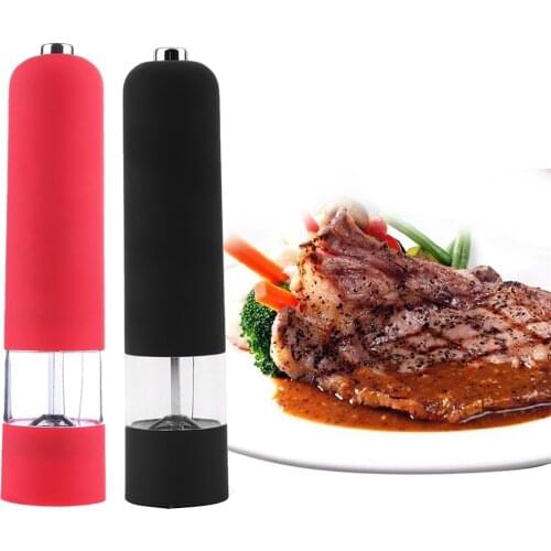 Automatic Salt Pepper Grinder Set Electric Plastic Ceramic Burr Mill For Herb Pepper Spice Adjustable Kitchen Grinding Gadgets