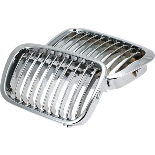 A Pair Electroplated Silver Car Front Grille Intake Grille For Bmw E46 318i 320i 323i 325i 328i 4 Doors Auto Accessories