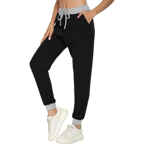 New Joggers Woman Trousers Casual Pants Sweatpants Casual Fitness Workout Running Sporting Clothing Stitching Pocket Drawstring