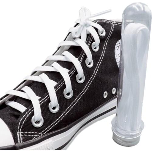 Coolstring 6MM Shoe Accessories White Black Double Layer Polyester Shoelaces Women Sneaker Flat Type Solid Charmed Lacet Custom