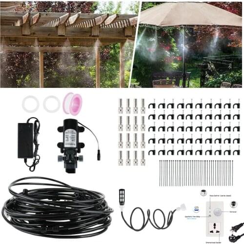 PIR Motion Sensor 12V DC High Pressure 5L/min Smart Fog Machine Full Set Outdoor Garden Misting Cooling System