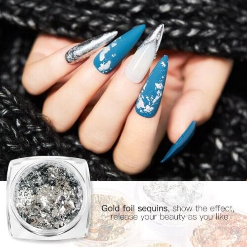 Nail Art Colorful Nail Glitter Irregular Gold Silver Aluminum 3D Colorful Nail Flakes Nail Art Decorations Nail Accessories
