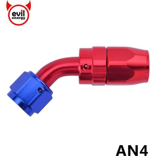 Evil energy AN 4 Swivel Aluminium Fitting 45 Degree AN Fitting Adapter Oil Fuel Swivel Hose Fittings Hose End Oil Fuel Fitting