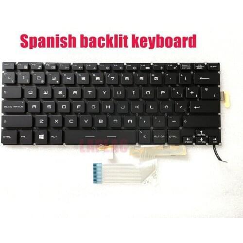 Spanish Red backlit keyboard for MSI MS-14A1/GS40 6QE-041ES/219ES/226SP/096XES/232XSP/207XSP Phantom