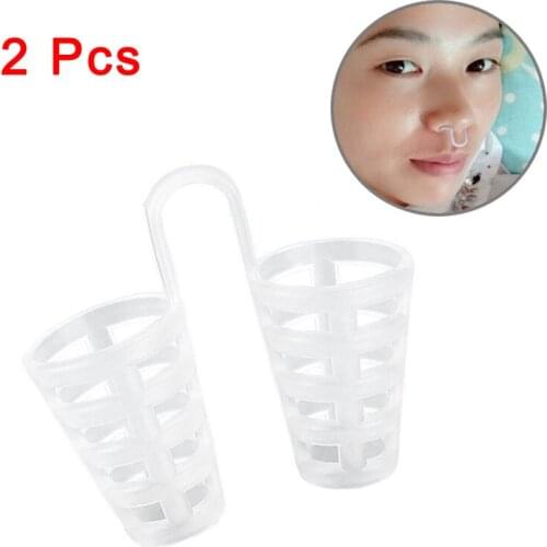 Hot 2pcs Anti Snoring and Apnea Stop Snoring Sleeping Aid Equipment Silicon Anti Snore Ceasing Stopper Anti-Snoring Nose sy998