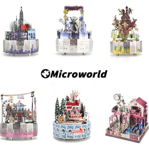 Winter Snowscapes Theme Music Box Birthday Gift Christmas 3D Metal Puzzle Music Box DIY Personalized Gift For Christmas Gift