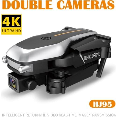 Mini Drone HJ95 6K 1080P Dual HD Camera WiFi FPV Drone Foldable Quadcopter UAV Aerial Photography Dron RC Helicopter Kid Boy Toy