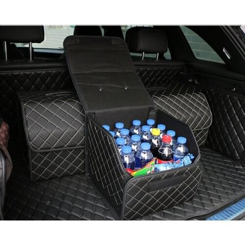 Multipurpose collapsible Car Trunk Storage Organizer with Lid Portable Car Storage Box for Shopping Camping Picnic Home Garage