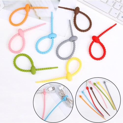 Reusable Food Bag Clip Silicone Straps Silicone Data Cable Organiser Ties Cable Winder Charging Cable Organizer Sealing Bag Clip