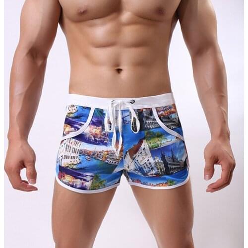 Mens Shorts Camouflage Trouser Beachwear Swimwear Men Mid Waist Swimsuit Sexy Beach Swim Sport Male Trunks Drawstring Shorts