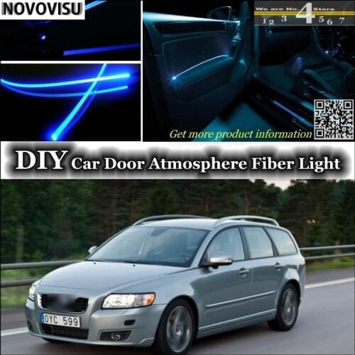 NOVOVISU For Volvo V50 interior Ambient Light Atmosphere Fiber Optic Lights Inside Door Panel illumination Not EL light Refit