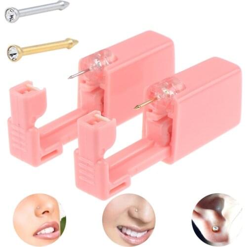 1 Unit Disposable Safe Sterile Nose Piercing Unit 316L Stainless Steel More Safe Piercing Gun Piercer Tool Machine Kit Earring