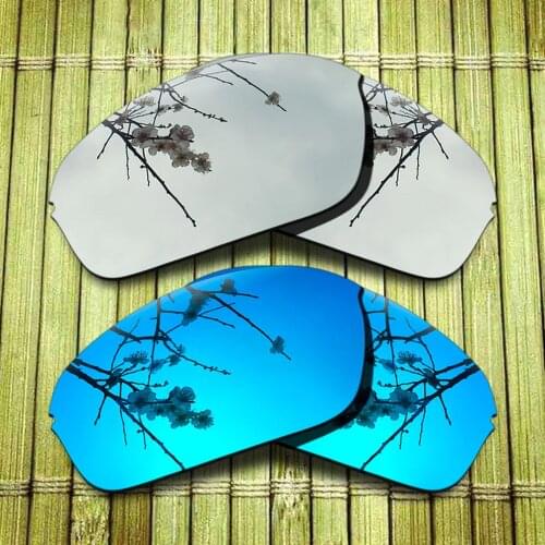 Polarized Replacement Lense For-Oakley Half Wire 2.0 Sunglasses Frame - Chrome & Blue Combine Options