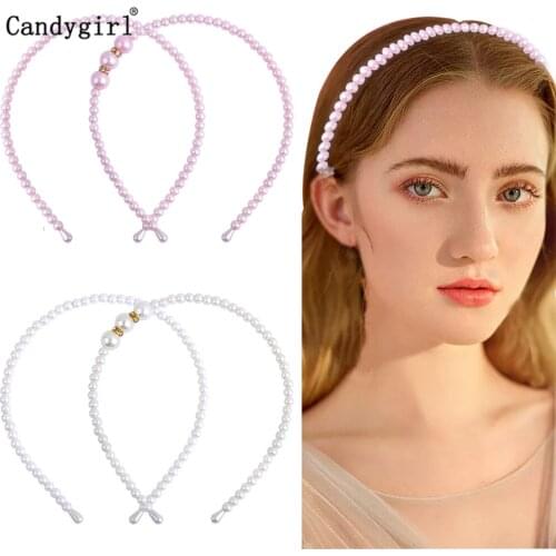 1pc Pearl Headbands Kids Women Plastic Headwear Candy Colored Headdress Children Hairbands Headwear Hair Accessories