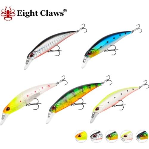 EIGHT CLAWS Minnow Lure 60mm/80mm 6.5g/9.5g Sinking Water Crankbait Hard Fishing Wobbler Jerkbait Vivid Swimming Action Swimbait