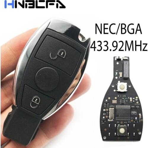 2 Buttons Remote Smart Car Key with 433.92MHz replace NEC Chip for Mercedes BENZ 2000+ with NEC&BGA Key Shell Replacement Case