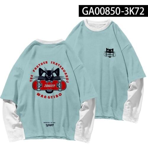 Spring Men Women Hip Hop Streetwear Couple Long Sleeve T-shirt Sweatshirt Fashion Fake Two Pieces Clothing 4XL 2021