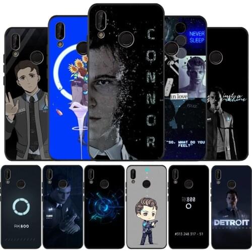 Detroit Become Human RK800 Black Silicone Soft Phone Case For Huawei 40 30 20 10 9 Lite Pro P smart 2019 Y6 Y6 Prime2019 Y9