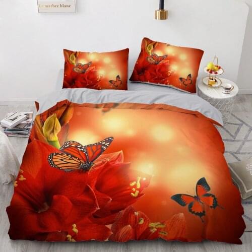 Bedding Sets 3D Plant Flower Rose Duvet Quilt Cover Set Comforter Bed Linens Pillowcase King Queen Full Double Home Texitle