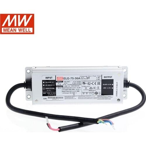 MEAN WELL ELG-75-36A-3Y 75W 2.1A 36V LED Switch Power Supply 110V/220V AC to 36V DC 2.1A waterproof IP65 Adjustable led driver