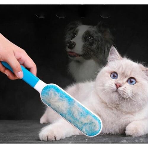 Pet Products Hair Remover Brush Reusable Double-Side Dog Hair Lint Remover Brush Portable Magic Fur & Dust Cleaning Dog Supplies