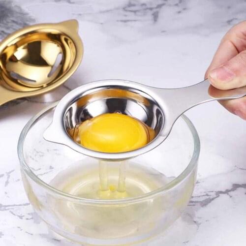 Stainless Steel Egg Separator Extended Handle Cookware Stainless Steel Egg Yolk White Filter Kitchen Accessories