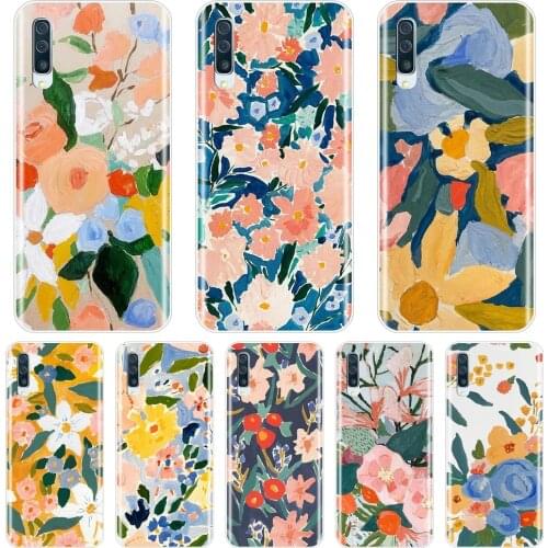 Back Cover For Samsung Galaxy A10 A20 A30 A40 Soft Silicone Aesthetic Flower Art Phone Case For Samsung Galaxy A80 A70 A60 A50