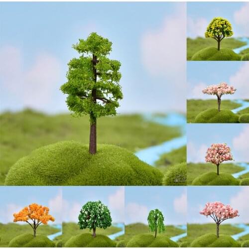 1 PCs Artificial Cherry Christmas Tree Miniature Fairy Garden Home Decoration Mini Craft Micro Landscaping Decor DIY Accessories