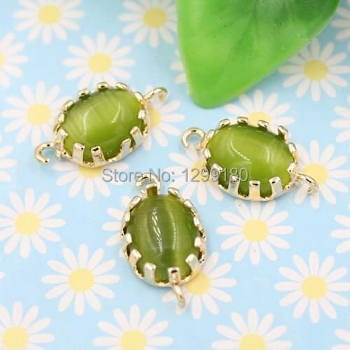 10pcs/lot Copper Connector Pendants with Imitation Zircon Stone Crystal for DIY Jewelry Making Bracelet Earring 9x17mm K03015