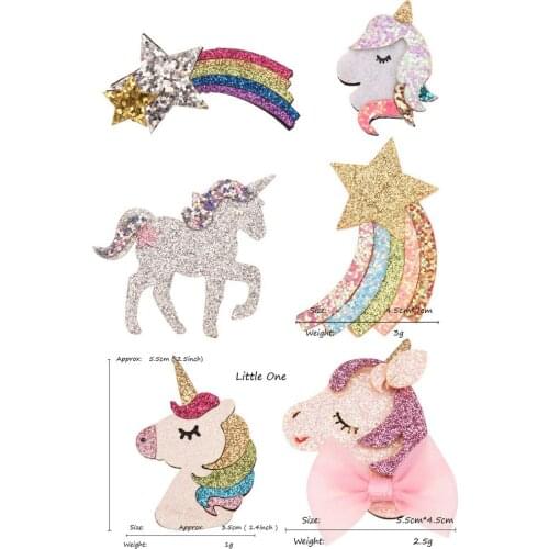 200PCS Unicorn Accessories Rainbow Kids Girls Hair Accessories Boutique Head wraps DIY Hair Bows Barrettes for Headband