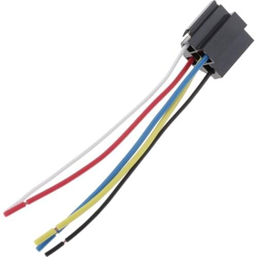 40A 5 Pin Wires Cable Relay Socket Harness Connector DC 12V For Car Auto