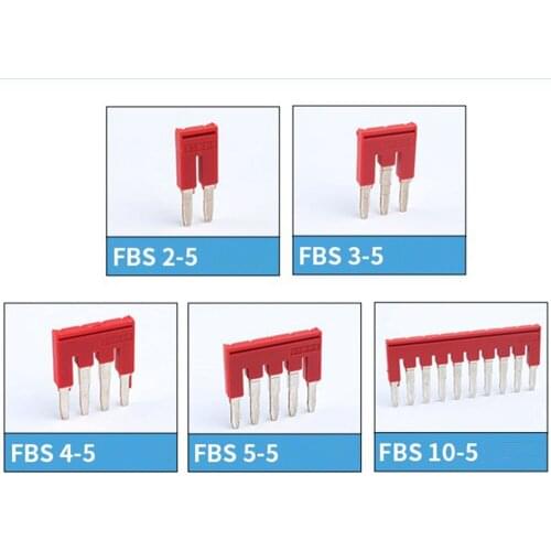 5PCS FBS 2P 3P 4P 5P 10P Space(4MM 5MM 6MM 8MM ) PHOENIX Jumper Plug-in bridge for PT ST UT DIN Rail Terminal Blocks center bar