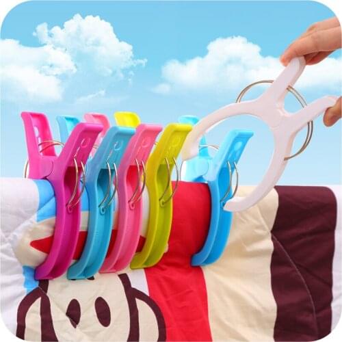 6pcs Big Size Strong Plastic Laundry Towel Clips For Patchwork Sewing Clamp Clothes Clip Drying Racks Windproof Hanging Pegs