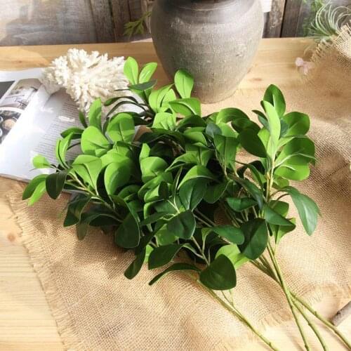 80CM Large Artificial Milan Plant leaves Fake Eucalyptus Silk False Leafs Green Simulation Tree Foliage For Garden Home Decor