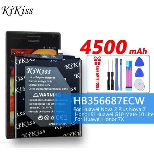 4500mAh High Capacity Battery For Huawei Nova 2 Plus/ Nova 2i / G10 / Mate 10 Lite/ Honor 7X / Honor 9i Phone Batery HB356687ECW