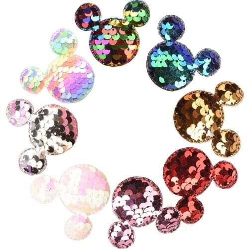 240PCS Glitter Hair Accessories for girls Sequin Accessories for Hair Bows Boutique Flower Accessory No Hairclip
