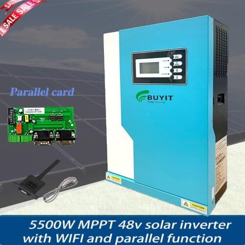 5500W Off Grid Solar Inverter 48V MPPT 100A With WIFI and Parallel Kit Can Work no Batteries Build in BMS Three-phase